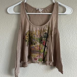 XS Tan cropped tank top